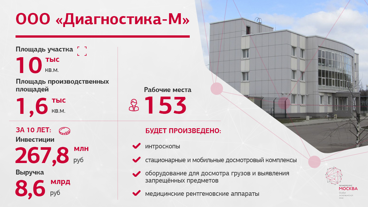 Производство досмотрового оборудования будет локализовано в ОЭЗ «Технополис Москва»